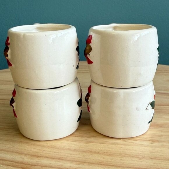 Vintage Capri of Phila Christmas Mini Candle Holder Mugs Holiday Designs 1950's - Picture 5 of 9